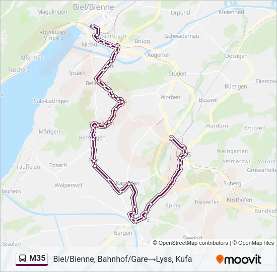 M35 Bus Line Map