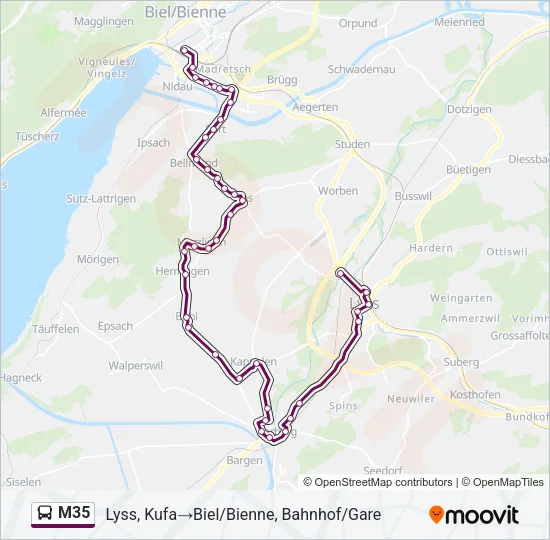 M35 Bus Line Map