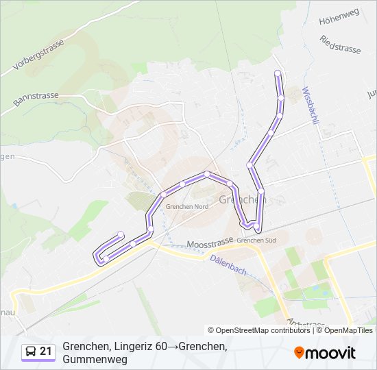 21 Bus Line Map