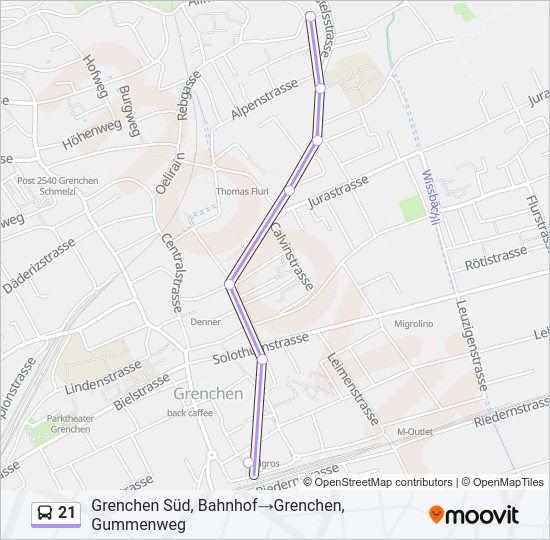 21 Bus Line Map