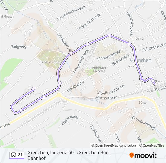 21 Bus Line Map