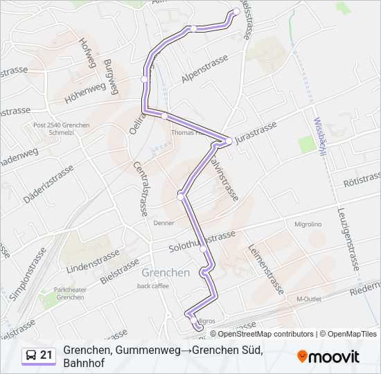 21 Bus Line Map
