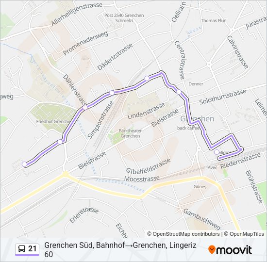21 Bus Line Map