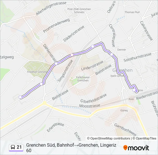 21 Bus Line Map