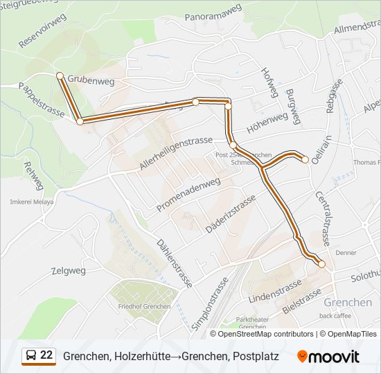 22 Bus Line Map