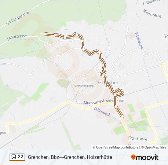 22 Bus Line Map