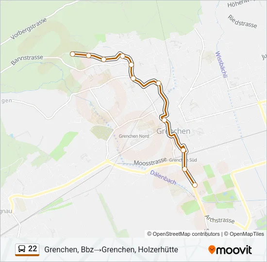 22 Bus Line Map