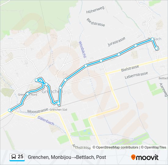 25 Bus Line Map
