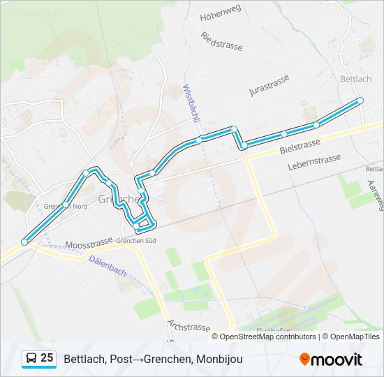 25 Bus Line Map