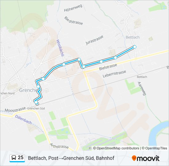 25 Bus Line Map
