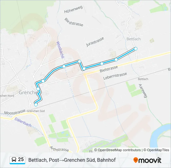 25 Bus Line Map
