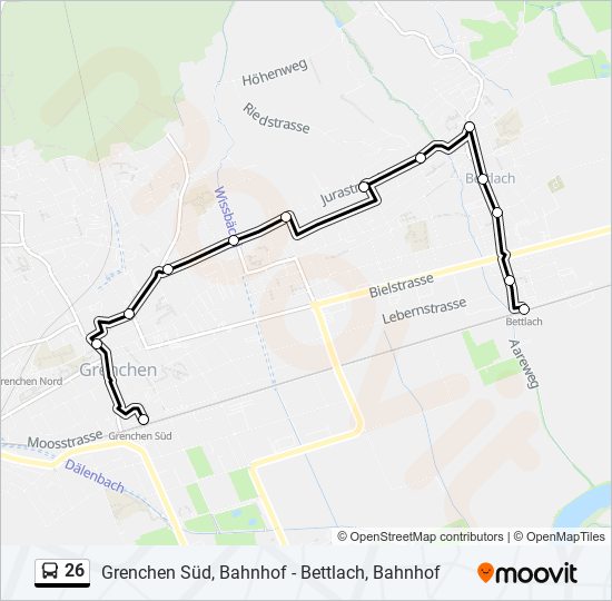 26 bus Line Map