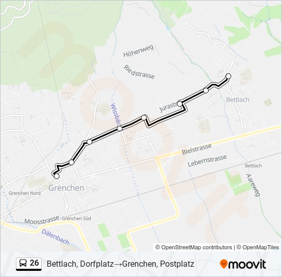 26 Bus Line Map