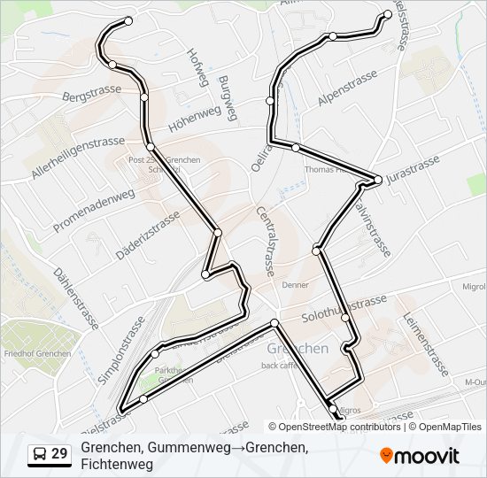 29 Bus Line Map