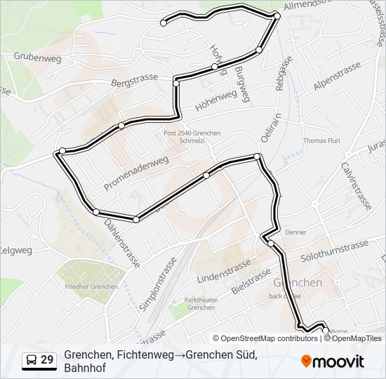 29 Bus Line Map