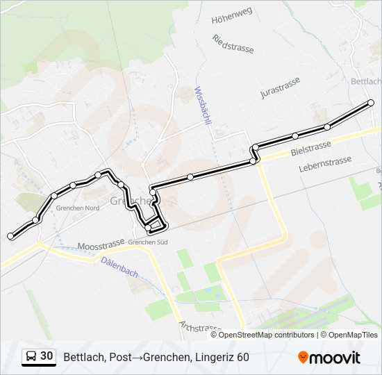 30 Bus Line Map