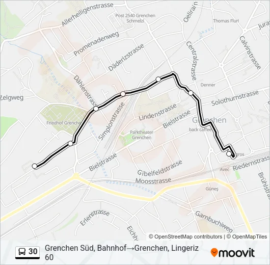 30 Bus Line Map