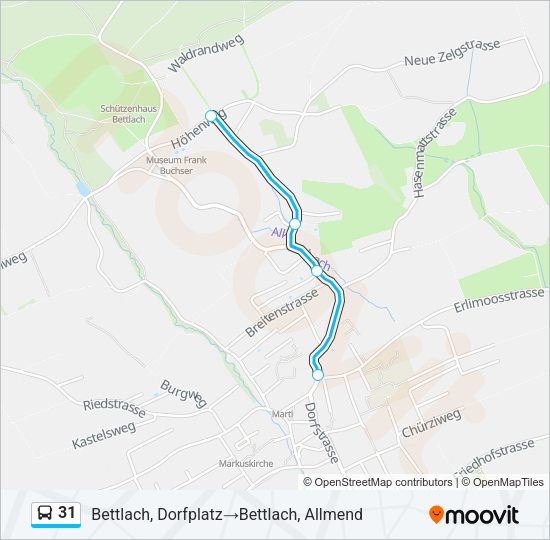 31 Bus Line Map