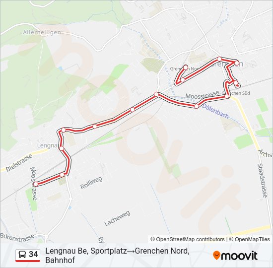 34 Bus Line Map