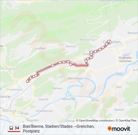 34 Bus Line Map