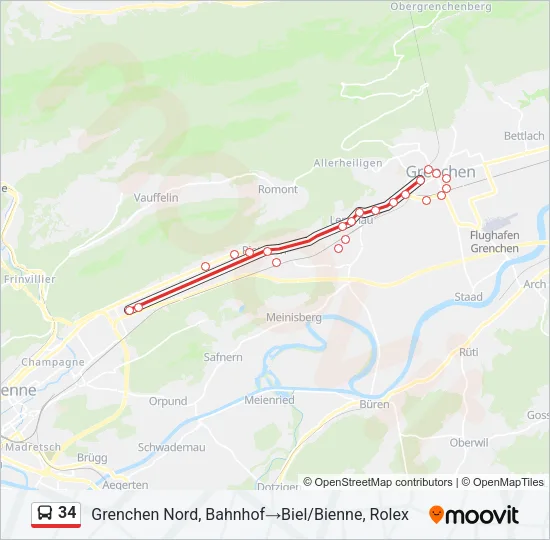34 Bus Line Map