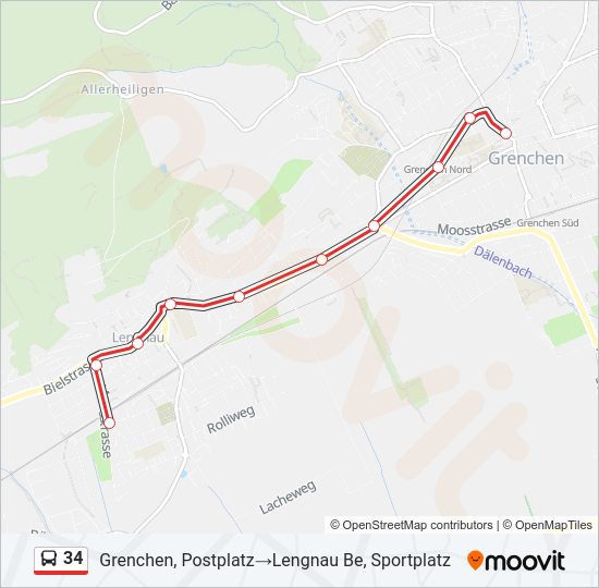 34 Bus Line Map