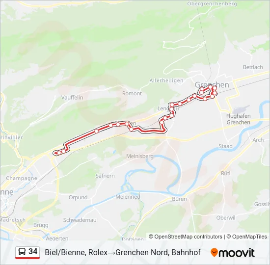34 Bus Line Map