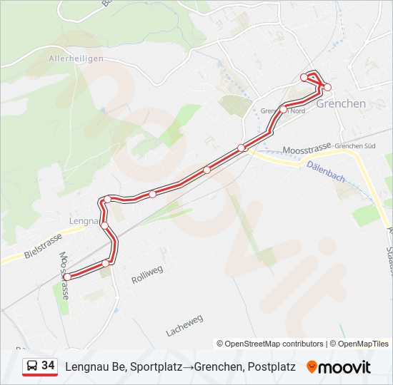 34 Bus Line Map