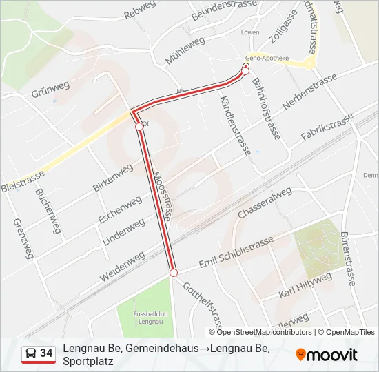34 Bus Line Map