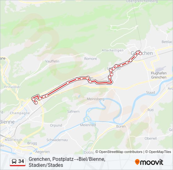 34 Bus Line Map