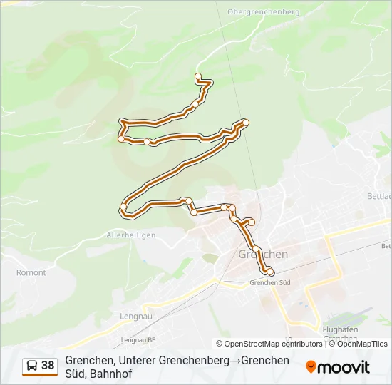 38 Bus Line Map