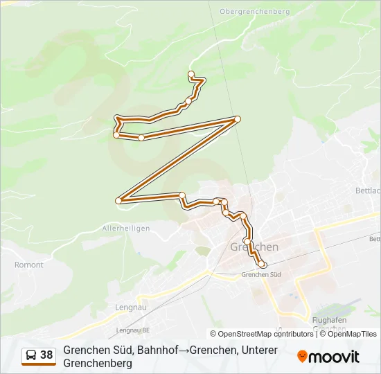38 Bus Line Map