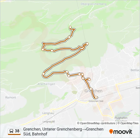 38 Bus Line Map