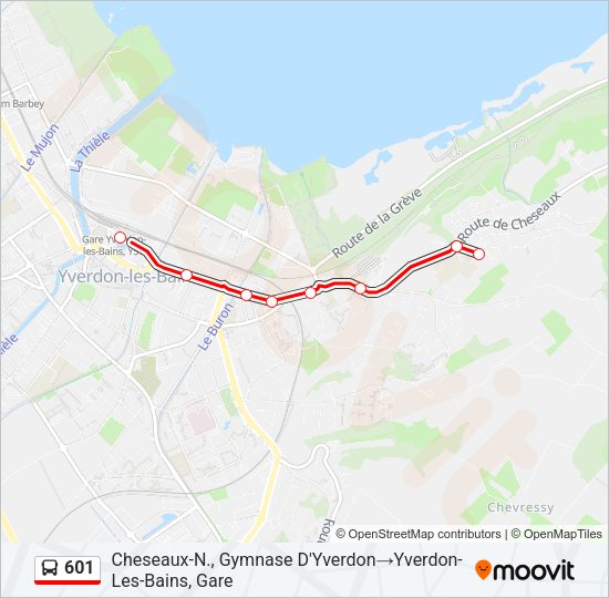 601 Bus Line Map