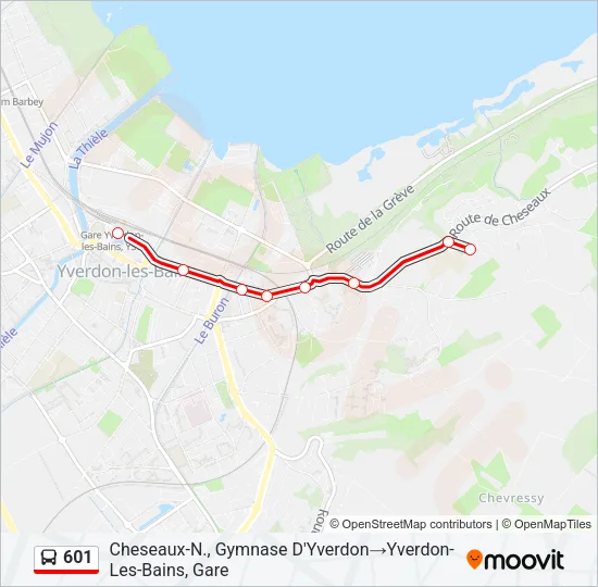 601 Bus Line Map