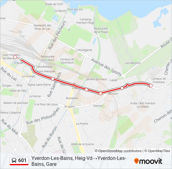 601 Bus Line Map