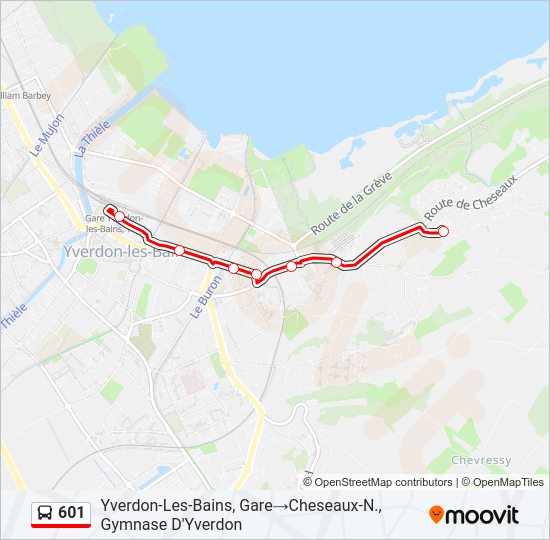 601 Bus Line Map