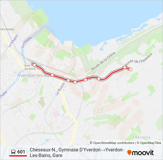 601 Bus Line Map