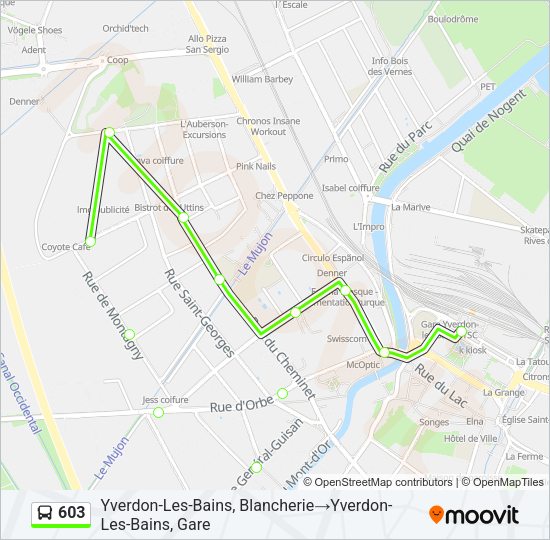 603 Bus Line Map
