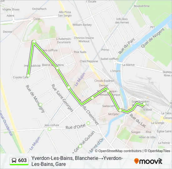 603 Bus Line Map