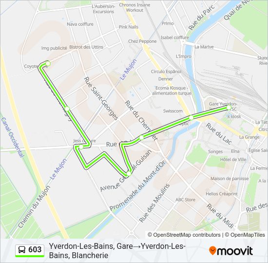 603 Bus Line Map