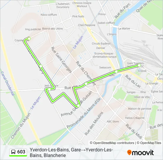 603 Bus Line Map