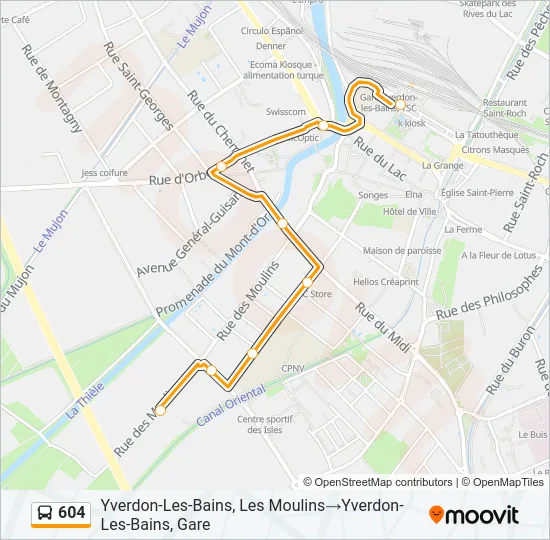 604 Bus Line Map