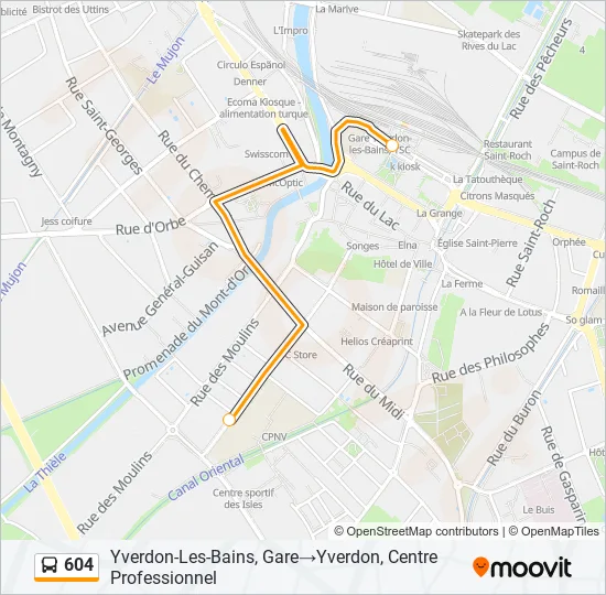 Plan de la ligne 604 de bus