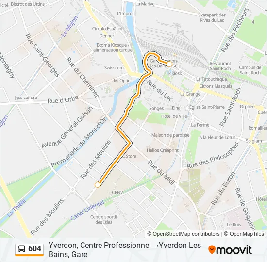 Plan de la ligne 604 de bus