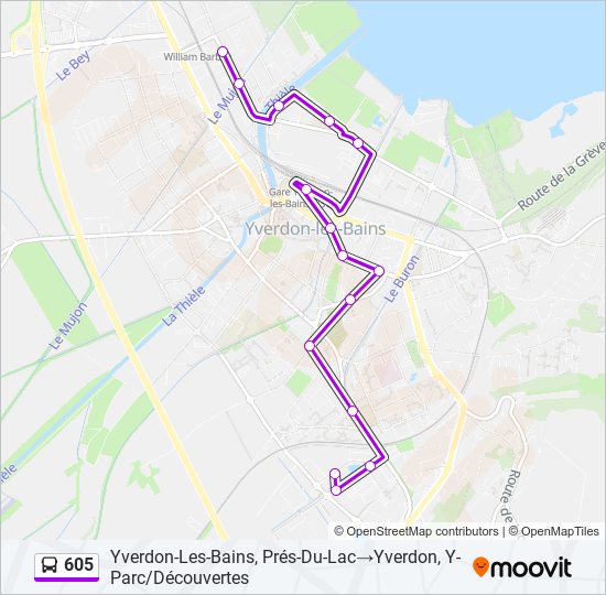 605 bus Line Map