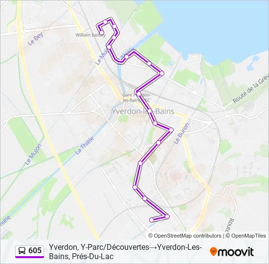 605 Bus Line Map