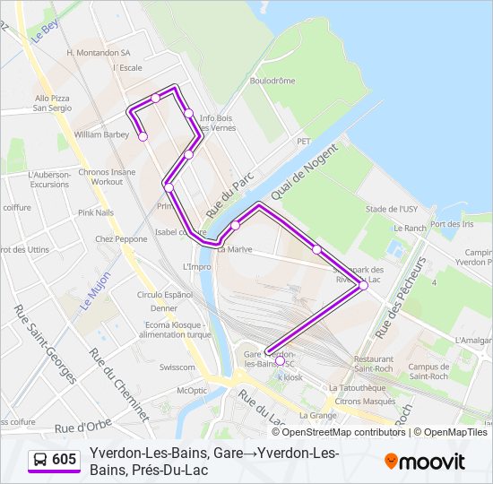 605 bus Line Map