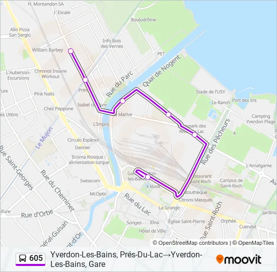 605 Bus Line Map