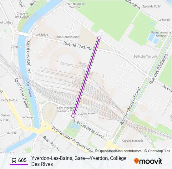 605 Bus Line Map
